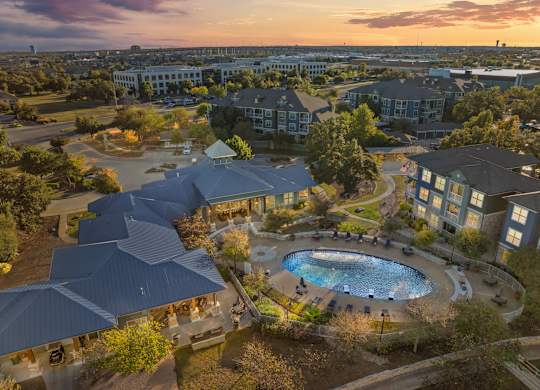 Drone Pool View at Bridge at Indigo, Texas
