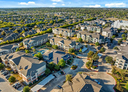 Drone View at Bridge at Southpark Meadows, Austin, Texas