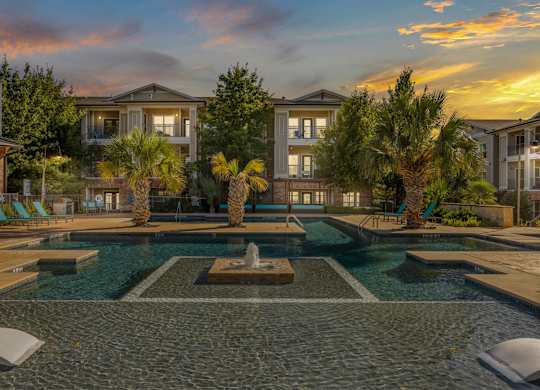 Pool With Fountain at Bridge at Southpark Meadows, Austin, TX