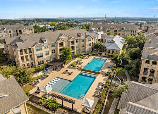 Pool Aerial View at The James on South First, Austin, TX, 78748
