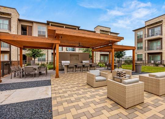 Outdoor Patio at The Haywood Apartments, Austin