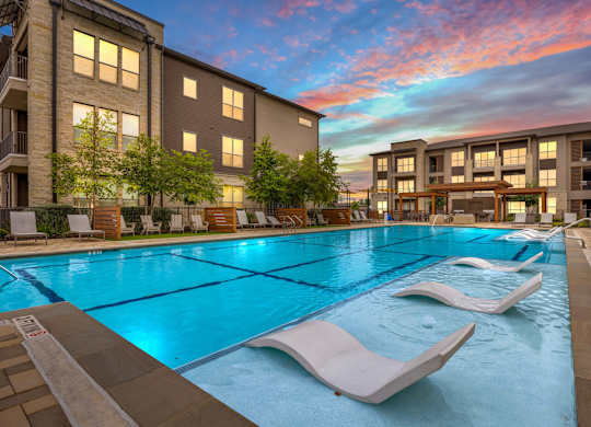 Pool View at The Haywood Apartments, Texas