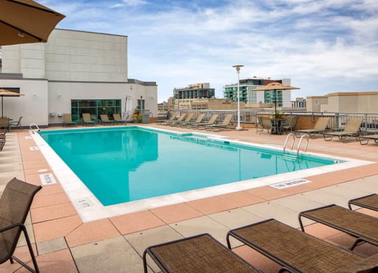 Rooftop pool and large sundeck in Maryland