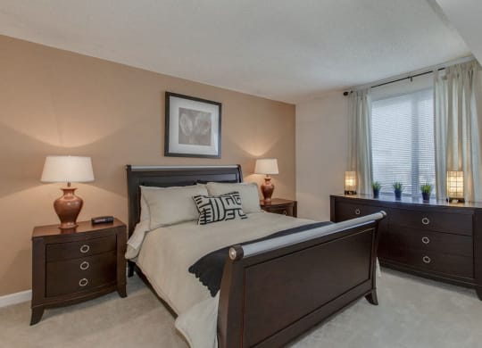 The Metropolitan apartment bedroom in Bethesda MD