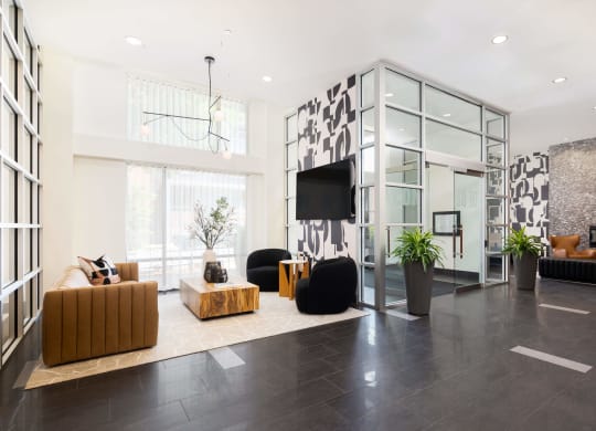 a living room with couches and a tv