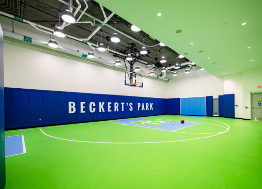 Indoor basketball court