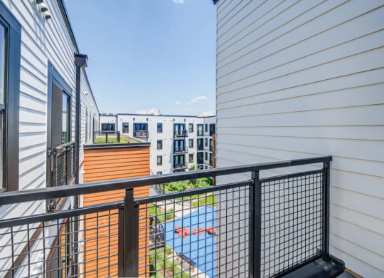 View of courtyard and dog park from balcony