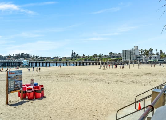 a view of the beach and the pier