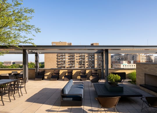 a view of the rooftop terrace at the kimpton brice hotel in philadelphia