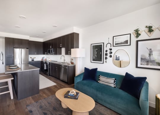 Kitchen and living room