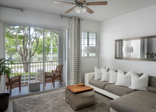 Living room and patio