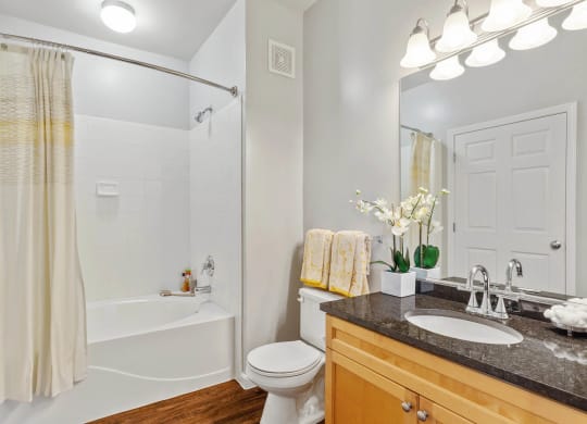 a bathroom with a sink toilet and a shower
