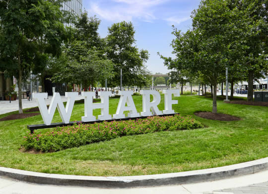 The Wharf sign