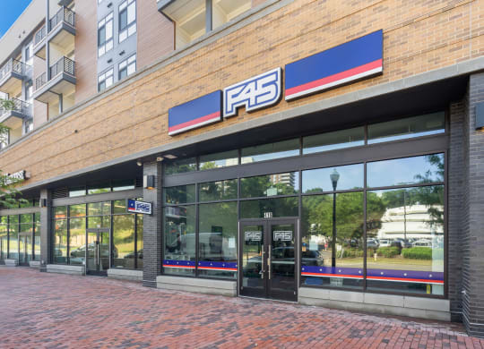 a building with a fbs sign on the side of it