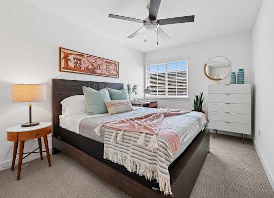 Sunnyvale apartment bedroom with natural light and spacious layout