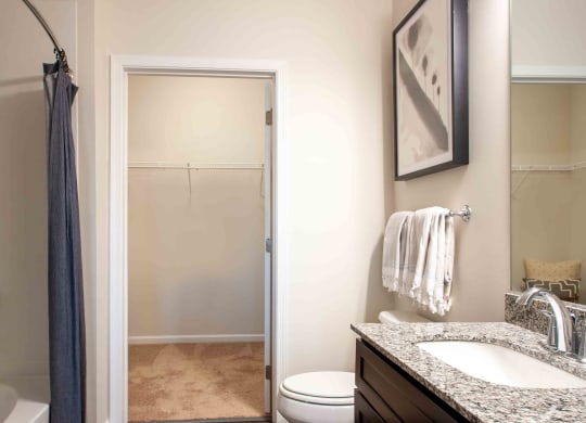 plenty of room in the bathroom at the district flats apartments in lenexa, ks
