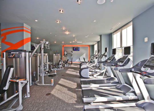 Interior- 24/7 Fitness Center at The Asher Apartments at The Asher, Alexandria, VA, 22314