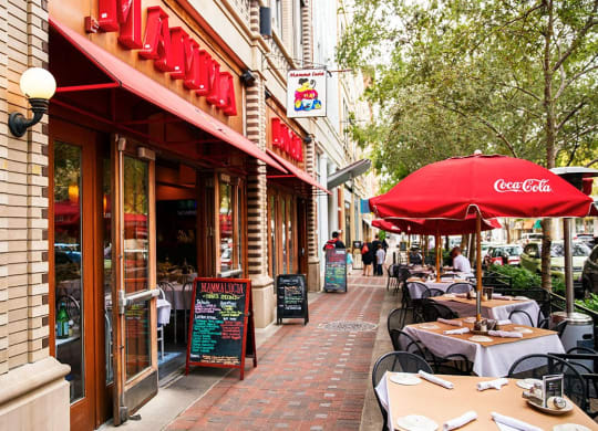 Restaurant with outdoor seating near The Metropolitan Bethesda MD