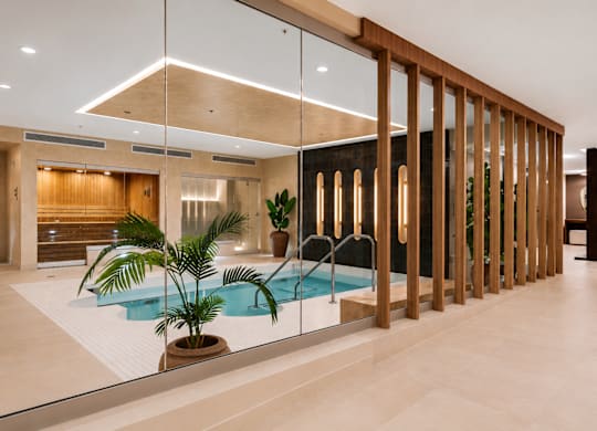 Contemporary spa amenity with refined finishes and a peaceful, restorative environment.