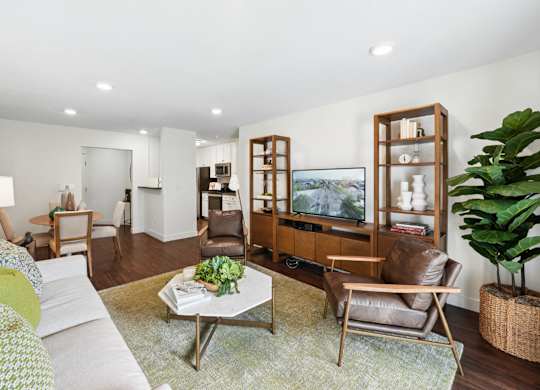 open living room with natural light and modern finishes