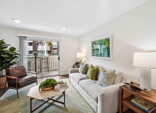 apartment living area with natural light