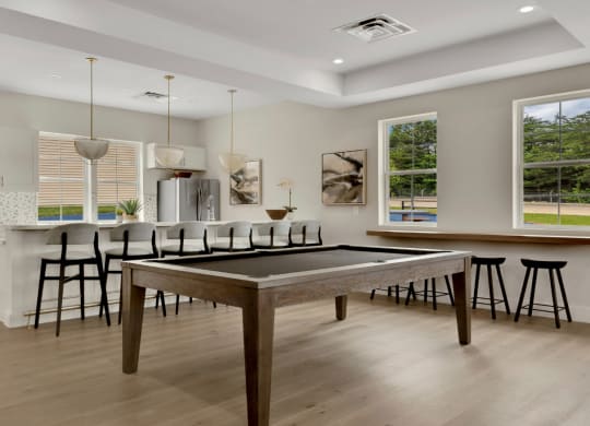 Community clubroom with billiards and kitchen at Brandywine Crossing, Brandywine, MD 20613