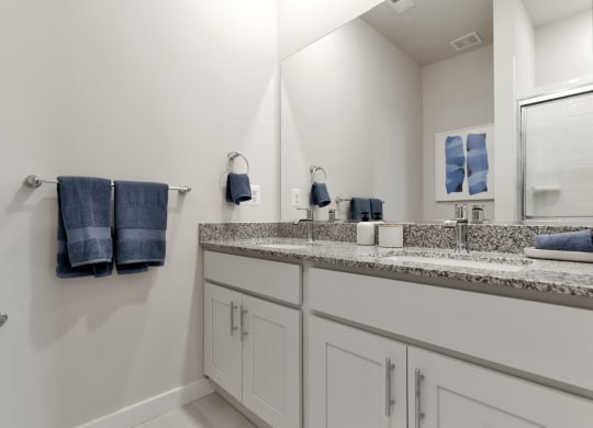 Double sinks with ample counter space at Brandywine Crossing, Brandywine, MD 20613