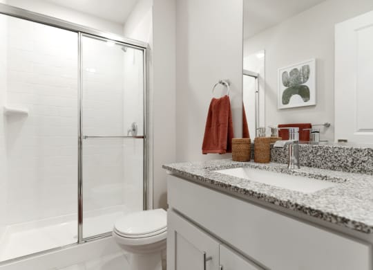 Bathroom with walk-in shower at Brandywine Crossing, Brandywine, MD 20613