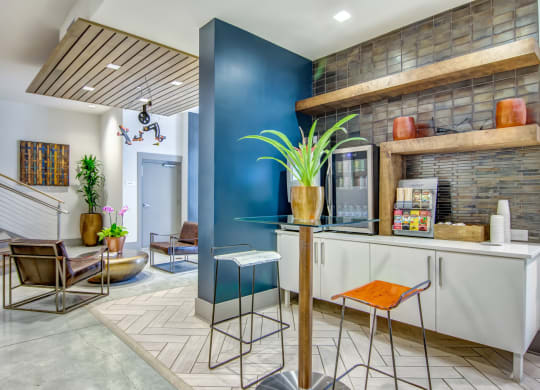 the lobby at the bradley braddock road station apartments