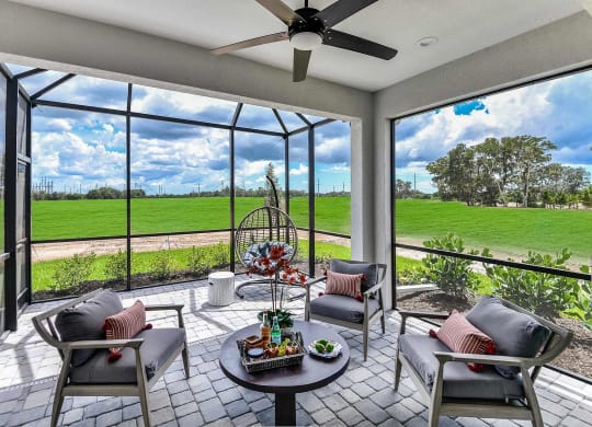 A room surrounded by glass windows. at Marisol, Bradenton, Florida