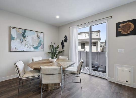 Dining room area furnished