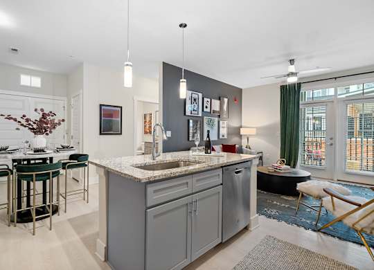 Kitchen with counter at 198 Milltown Apartments, Burlington