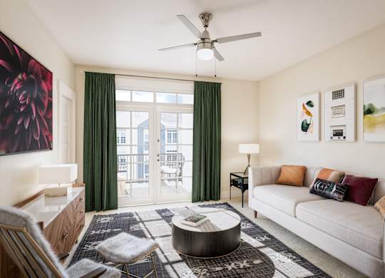 Modern Living Room at 198 Milltown Apartments, North Carolina