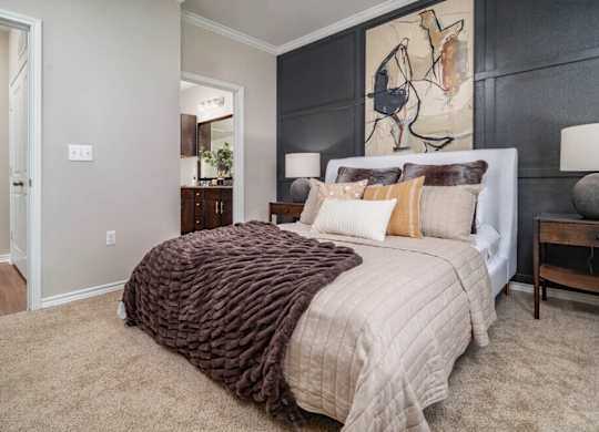 Cozy bedroom at Pecan Springs, Texas
