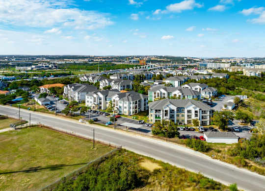 Aerial view of city at Pecan Springs, San Antonio, 78249