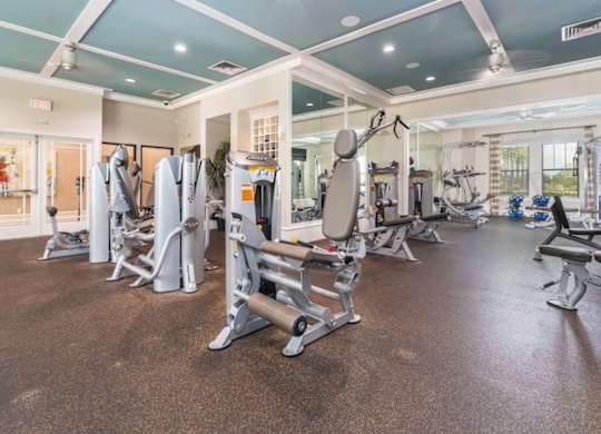 a gym with weights and cardio at Terraces at Town Center, Jacksonville, 32256