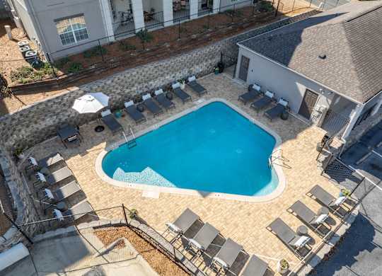 Aerial Pool View at WildForest Apartments, Birmingham, 35209