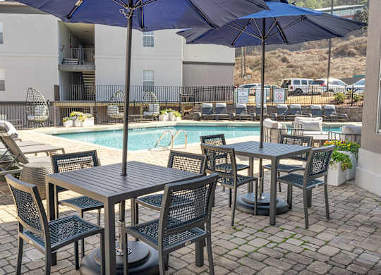 Poolside Lounge Chairs at WildForest Apartments, Alabama, 35209