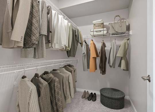 walk-in closet at The Hallon Apartments, Hopkins, 55343