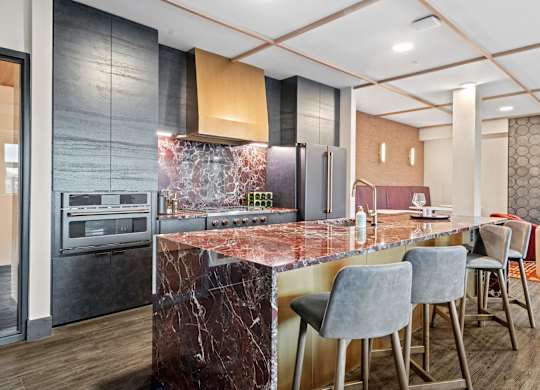Resident Kitchen in Lounge at The Hallon apartments, Hopkins, Minnesota, 55343