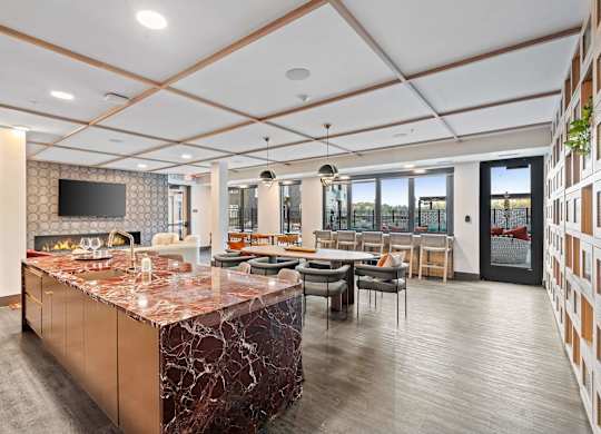 Clubhouse With Kitchen at The Hallon apartments ,Hopkins, MN