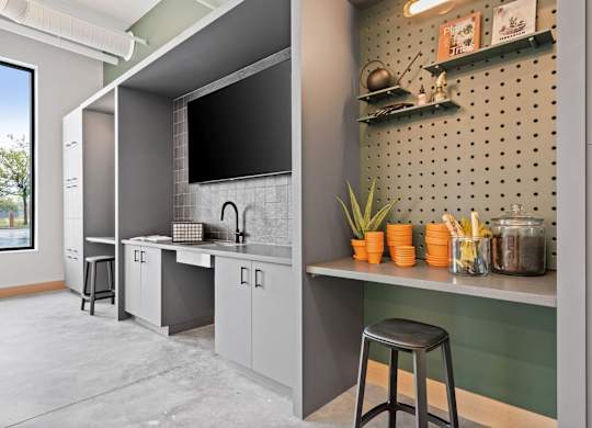 Maker's Room Storage & Cleaning Station at The Hallon Apartments,  Hopkins