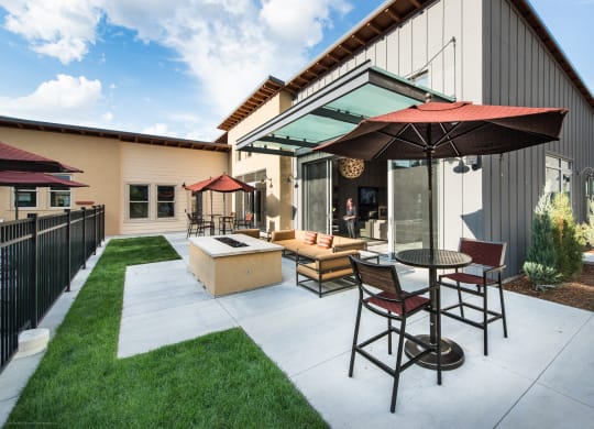 Patio at 8000 Uptown Apartments in Broomfield, CO