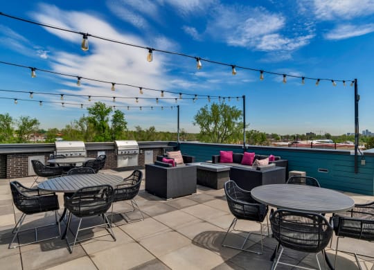 Rooftop Lounge at West Line Flats Apartments in Lakewood, CO