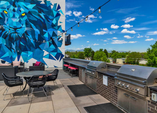 Rooftop Grills at West Line Flats Apartments in Lakewood, CO