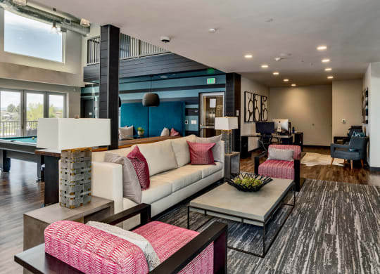 Resident Lounge at West Line Flats Apartments in Lakewood, CO