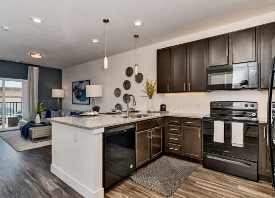Open Kitchen at West Line Flats Apartments in Lakewood, CO