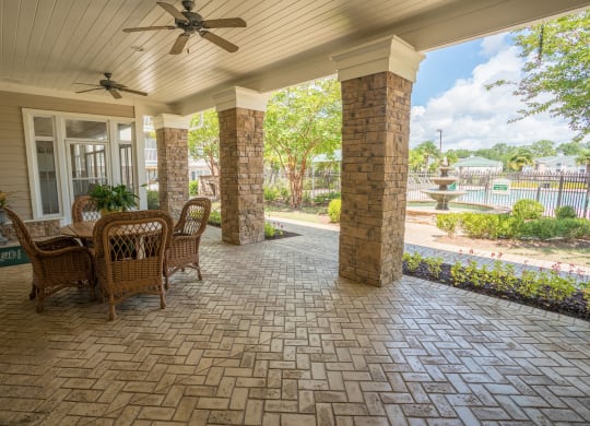 Clubhouse Patio at Verandas at Taylor Oaks Apartments in Montgomery, AL