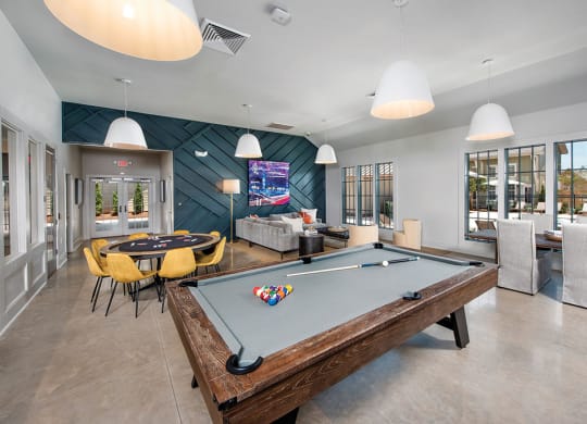 pool table room in the clubhouse
