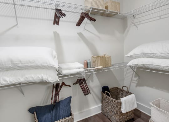 Closet space at the cottages